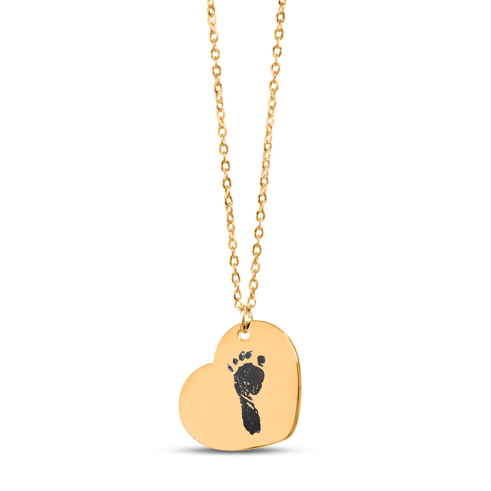 Herzanhänger mit Babyfußabdruck – Personalisierter Schmuck zur Geburt