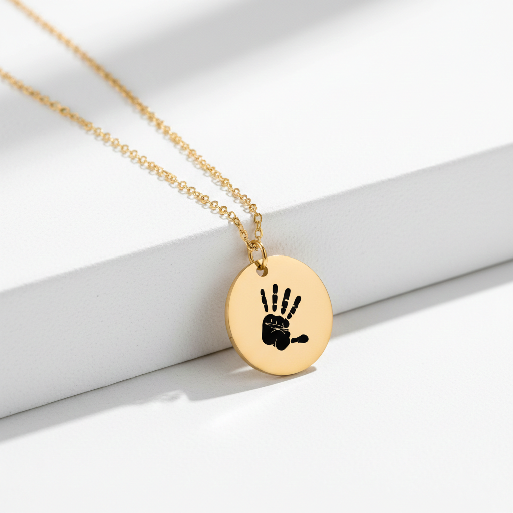 Halskette mit Babyhandabdruck – individuelles Erinnerungsstück