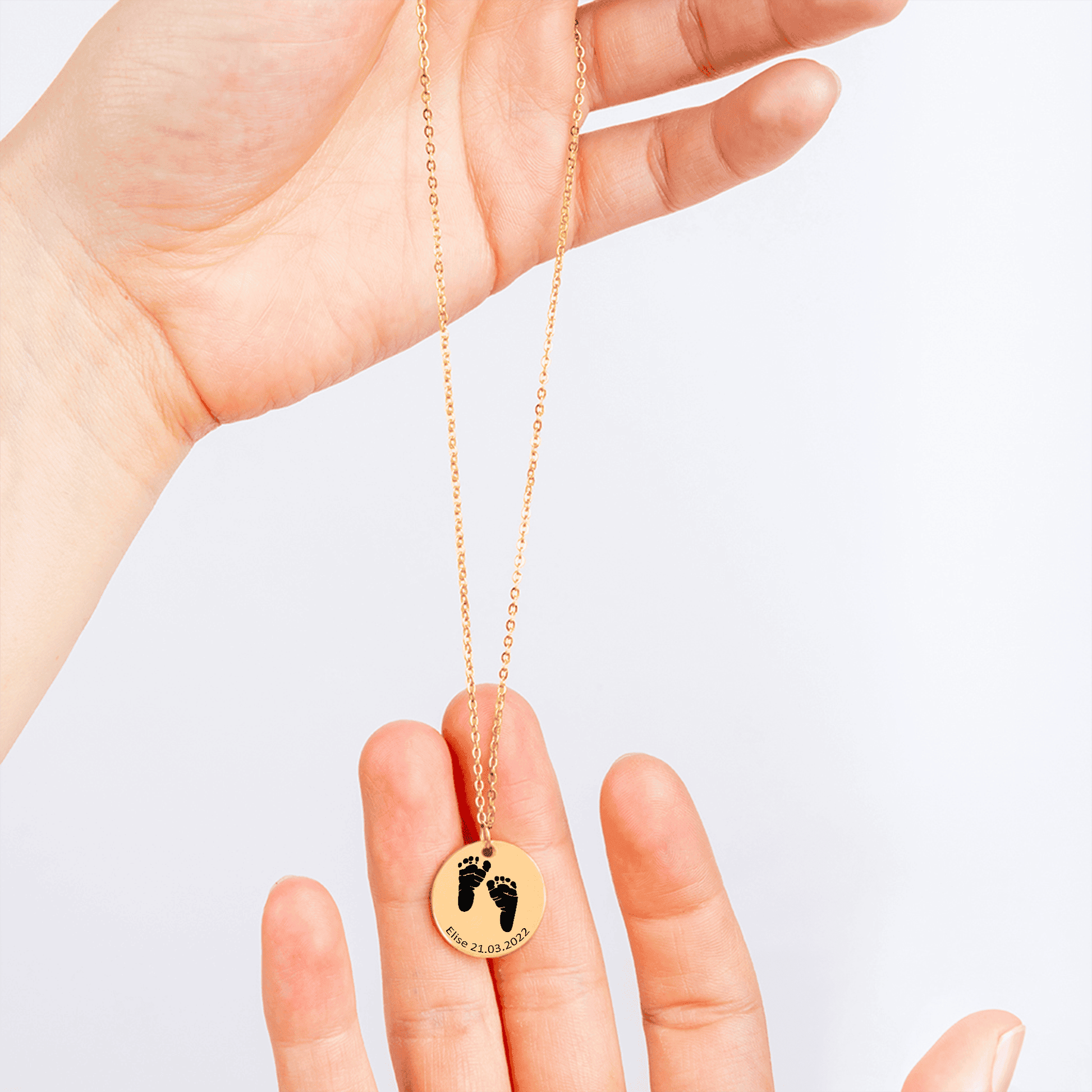 Personalisierter Erinnerungsschmuck-mit-babyfußadruck von Babyseele