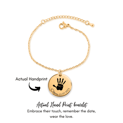 Armband Handabdruck mit Namen und Geburtsdatum – Liebe zum Greifen nah