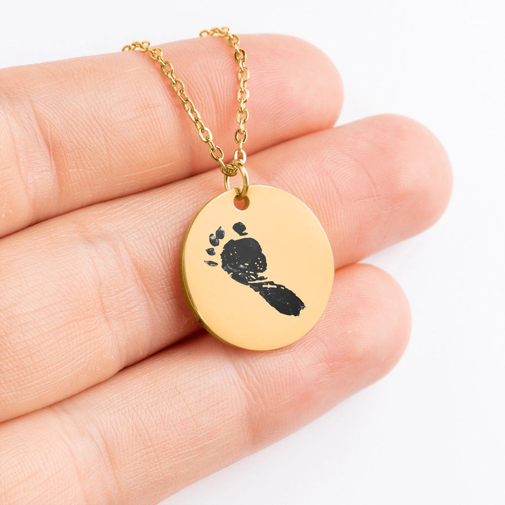 Personalisierte Halskette mit Babyfußabdruck – individuelles Erinnerungsstück
